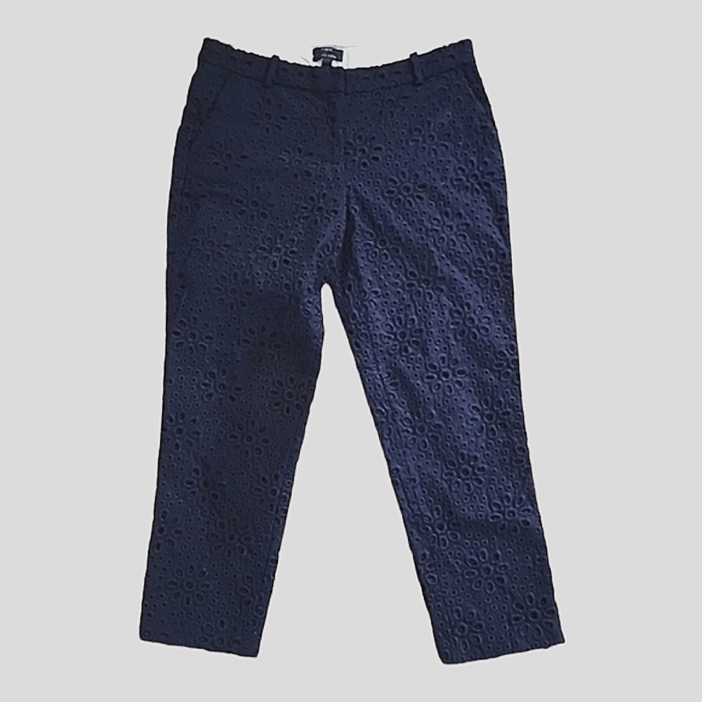 J Crew Cafe Capri crochet pants size 6